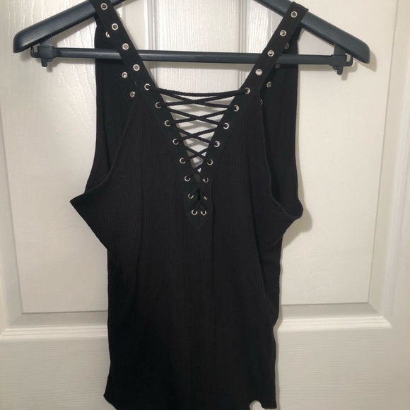 LF black lace up bodysuit - Picture 1 of 2
